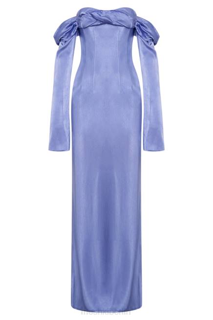 Kleidung Meshki Schulterfreies Maxikleid mit Wasserfallausschnitt von Giselle Lavendel 2F8B357