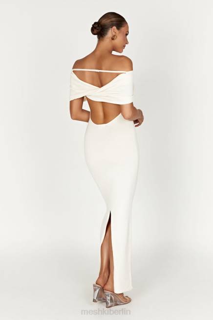Kleidung Meshki Schulterfreies Strick-Maxikleid „Terese“. Creme 2F8B299