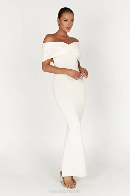 Kleidung Meshki Schulterfreies Strick-Maxikleid „Terese“. Creme 2F8B299