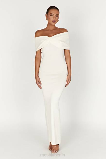 Kleidung Meshki Schulterfreies Strick-Maxikleid „Terese“. Creme 2F8B299