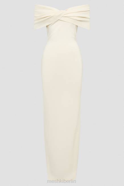 Kleidung Meshki Schulterfreies Strick-Maxikleid „Terese“. Creme 2F8B299