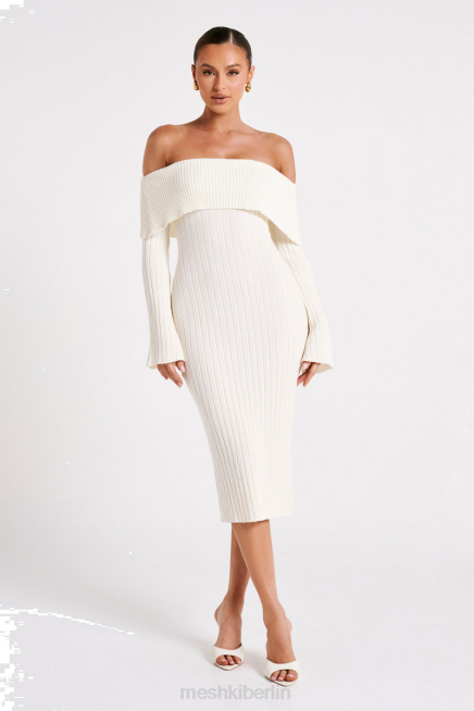 Kleidung Meshki Schulterfreies Strickkleid von Stefania Weiß 2F8B79