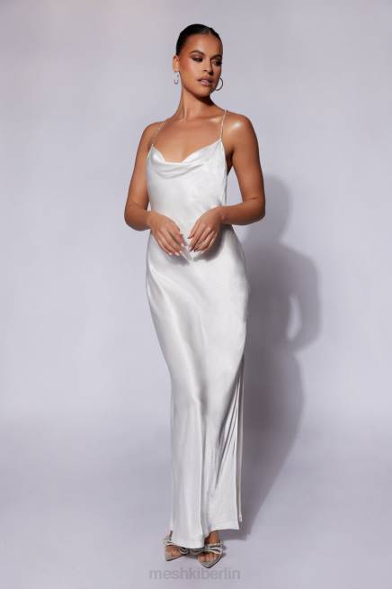 Kleidung Meshki Sera Diamant-Maxikleid mit tiefem Rückenausschnitt Weiß 2F8B116