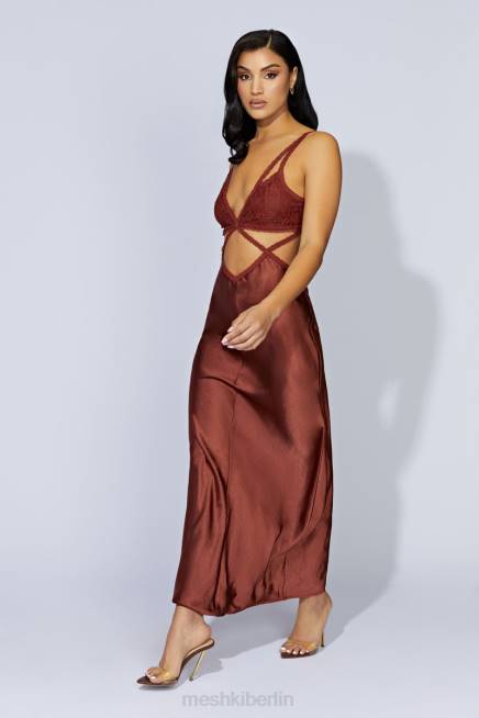Kleidung Meshki Seraphine-Spitzen-Maxikleid Kirschschokolade 2F8B696