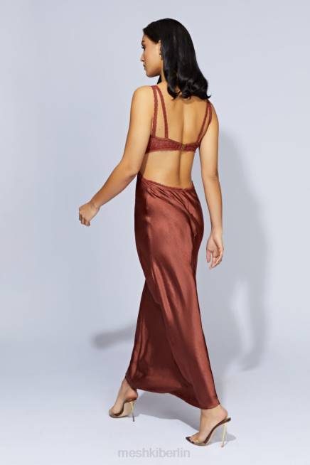 Kleidung Meshki Seraphine-Spitzen-Maxikleid Kirschschokolade 2F8B696