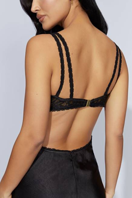 Kleidung Meshki Seraphine-Spitzen-Maxikleid Schwarz 2F8B692