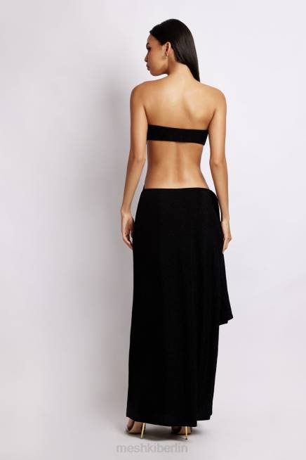 Kleidung Meshki Sierra trägerloses schimmerndes Kleid schwarzer Schimmer 2F8B656