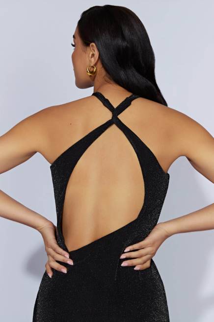 Kleidung Meshki Solene-Maxikleid mit Cut-Outs Schwarz 2F8B642