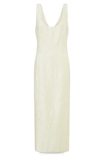 Kleidung Meshki Theia Plissee-Maxikleid Elfenbein 2F8B335