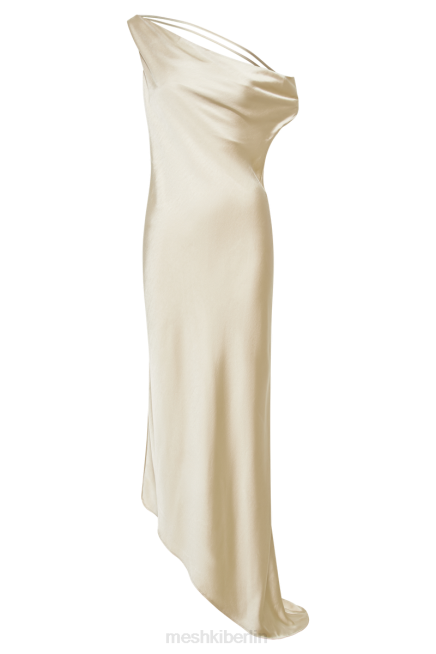 Kleidung Meshki Yvette Slip-Maxikleid mit asymmetrischem Saum Gold 2F8B49