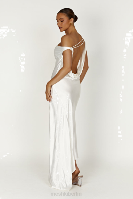 Kleidung Meshki Yvette Slip-Maxikleid mit asymmetrischem Saum Weiß 2F8B125