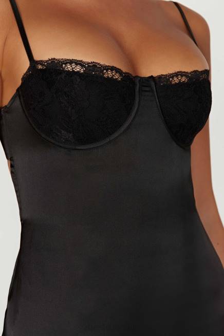 Kleidung Meshki Zuleyka Satin-Maxikleid Schwarz 2F8B447