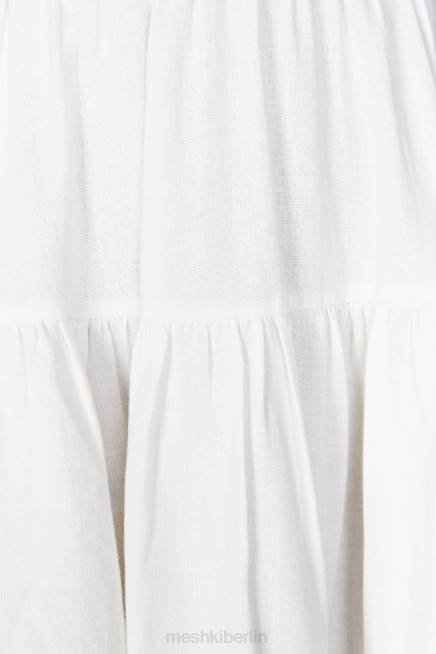 Kleidung Meshki Adriana Midikleid aus Leinen Weiß 2F8B414