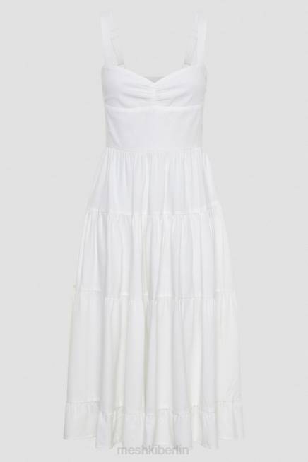 Kleidung Meshki Adriana Midikleid aus Leinen Weiß 2F8B414