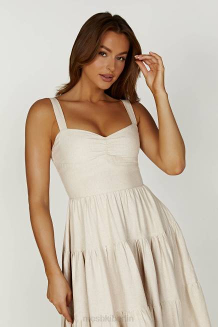Kleidung Meshki Adriana Midikleid aus Leinen natürlich 2F8B194