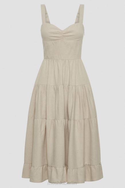 Kleidung Meshki Adriana Midikleid aus Leinen natürlich 2F8B194