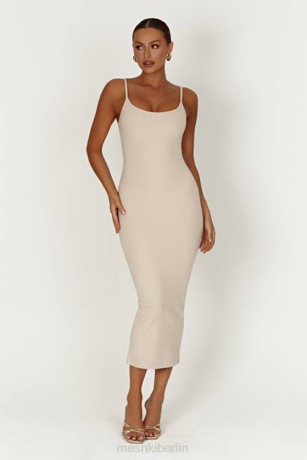 Kleidung Meshki Alexis geripptes Cami-Midikleid Creme 2F8B431