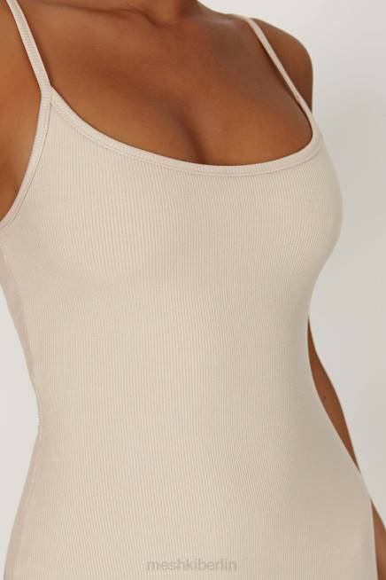 Kleidung Meshki Alexis geripptes Cami-Midikleid Creme 2F8B431