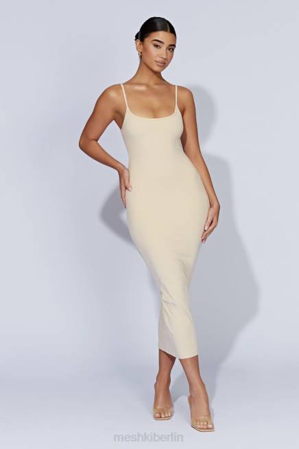 Kleidung Meshki Alexis geripptes Cami-Midikleid Creme 2F8B431