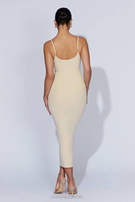 Kleidung Meshki Alexis geripptes Cami-Midikleid Creme 2F8B431