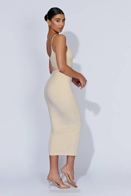 Kleidung Meshki Alexis geripptes Cami-Midikleid Creme 2F8B431