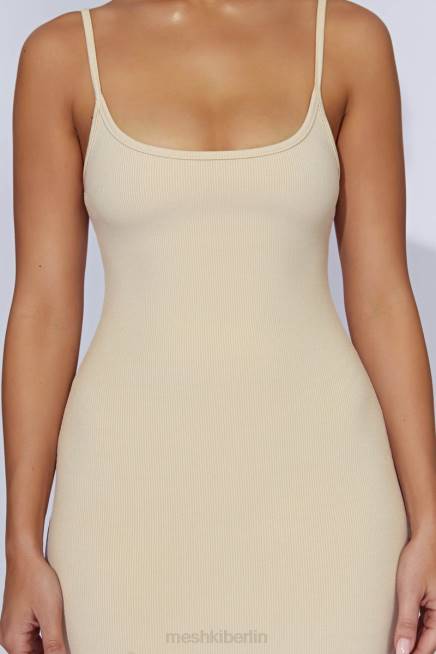 Kleidung Meshki Alexis geripptes Cami-Midikleid Creme 2F8B431
