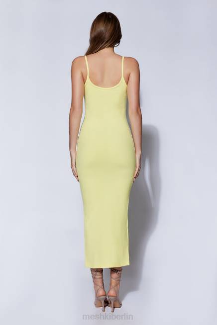 Kleidung Meshki Alexis geripptes Cami-Midikleid Gelb 2F8B526
