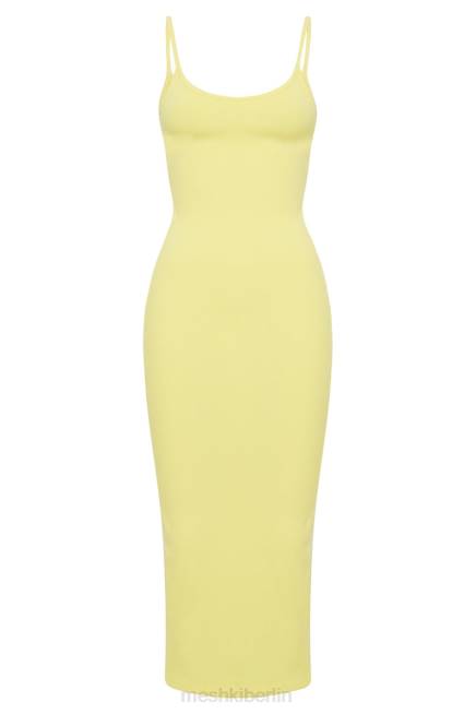 Kleidung Meshki Alexis geripptes Cami-Midikleid Gelb 2F8B526