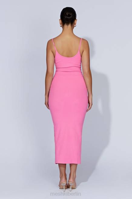 Kleidung Meshki Alexis geripptes Cami-Midikleid Kaugummirosa 2F8B421