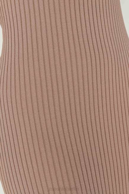 Kleidung Meshki Avalon rückenfreies Strick-Midikleid Taupe 2F8B350