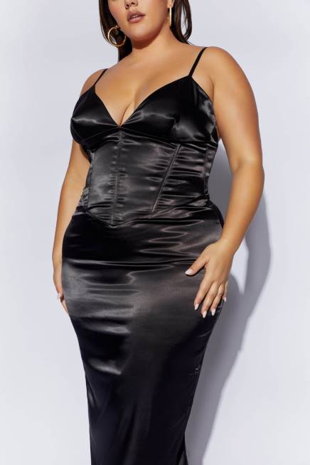 Kleidung Meshki Brie-Korsett-Midikleid Schwarz 2F8B644