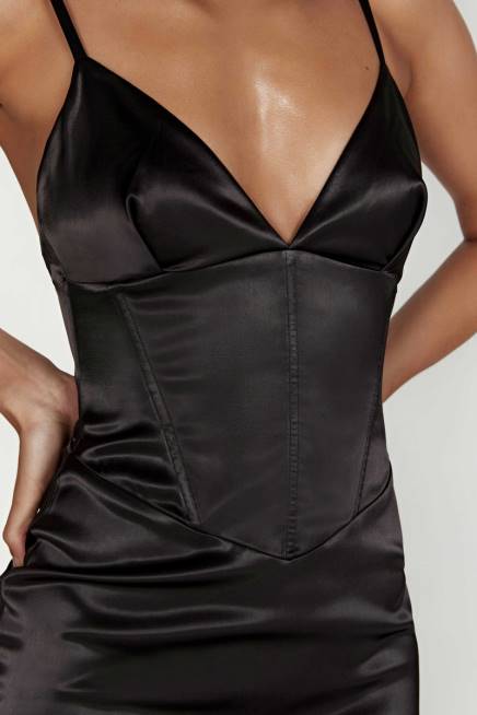 Kleidung Meshki Brie-Korsett-Midikleid Schwarz 2F8B644