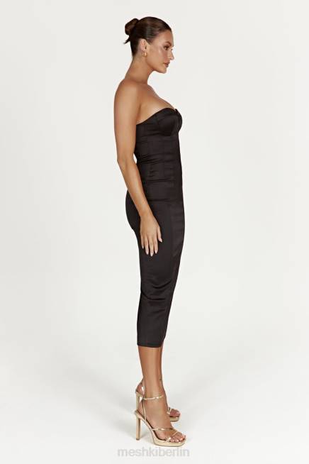 Kleidung Meshki Bryony figurbetontes Midikleid mit Körbchen Schwarz 2F8B393