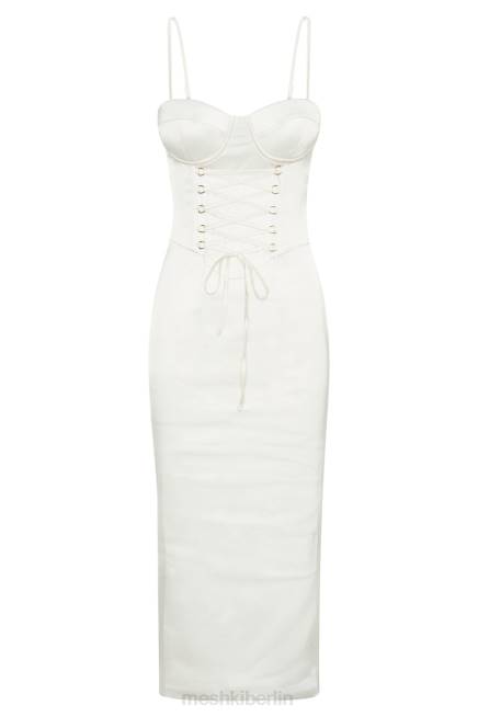Kleidung Meshki Camelia Korsett-Midikleid Elfenbein 2F8B594