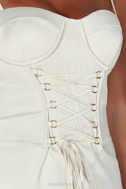 Kleidung Meshki Camelia Korsett-Midikleid Elfenbein 2F8B594