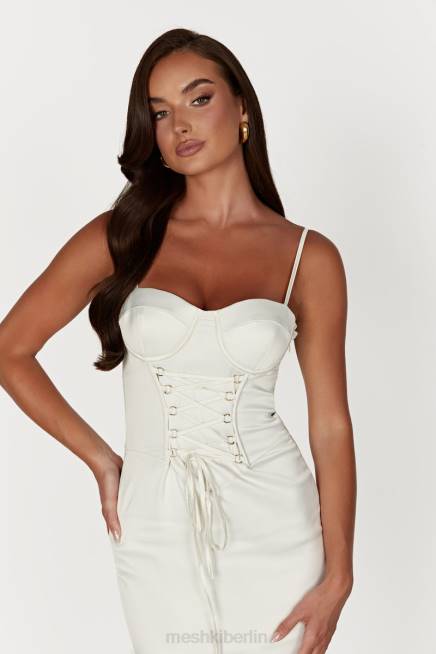 Kleidung Meshki Camelia Korsett-Midikleid Elfenbein 2F8B594