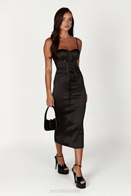 Kleidung Meshki Camelia Korsett-Midikleid Schwarz 2F8B601