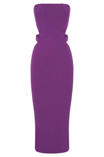 Kleidung Meshki Catherine ausgeschnittenes Midikleid violett 2F8B626