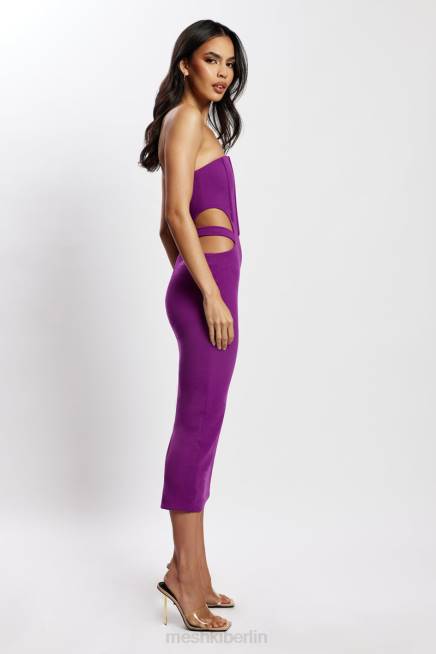 Kleidung Meshki Catherine ausgeschnittenes Midikleid violett 2F8B626