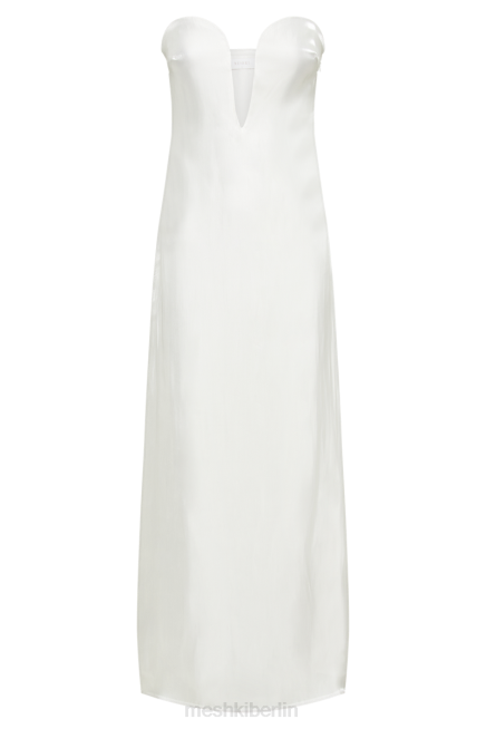 Kleidung Meshki Chantelle-Midikleid aus flüssigem Satin Weiß 2F8B87