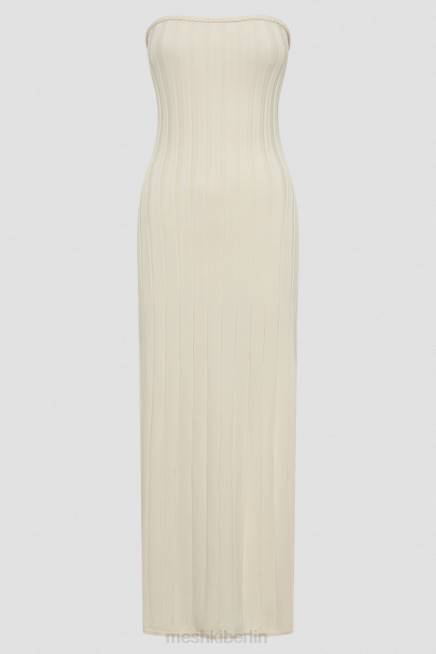 Kleidung Meshki Dolce Extreme Rib trägerloses Midikleid Elfenbein 2F8B265