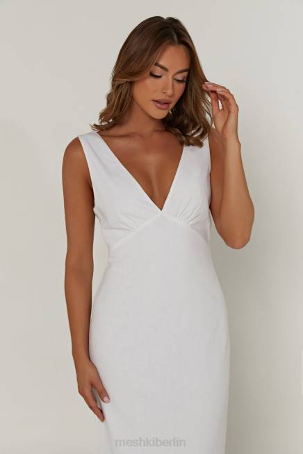 Kleidung Meshki Elspeth Leinen-Midikleid Weiß 2F8B332
