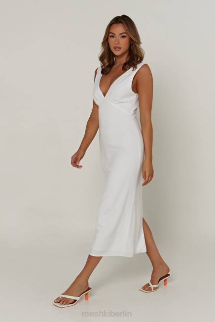 Kleidung Meshki Elspeth Leinen-Midikleid Weiß 2F8B332