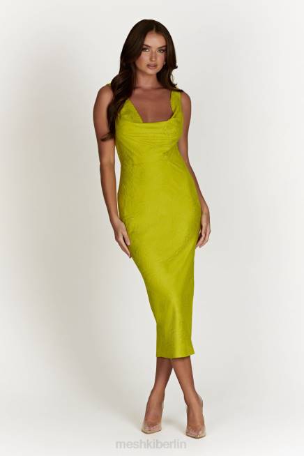 Kleidung Meshki Fallon-Midikleid mit Wasserfallausschnitt Chartreuse 2F8B624
