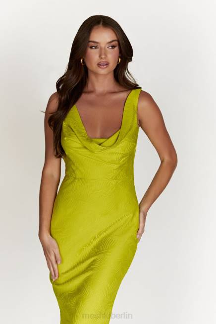 Kleidung Meshki Fallon-Midikleid mit Wasserfallausschnitt Chartreuse 2F8B624