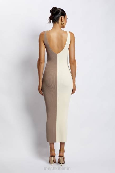 Kleidung Meshki Jodie zweifarbiges Midikleid mit V-Ausschnitt mehrfarbig 2F8B750