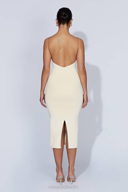 Kleidung Meshki Lexia U-Ausschnitt Midikleid mit tiefem Ausschnitt Creme 2F8B577