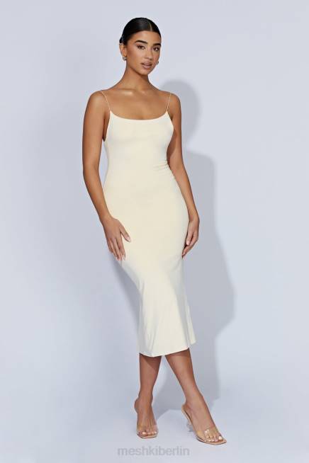 Kleidung Meshki Lexia U-Ausschnitt Midikleid mit tiefem Ausschnitt Creme 2F8B577