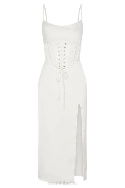 Kleidung Meshki Lucy Cowl Midikleid mit Korsett Weiß 2F8B517