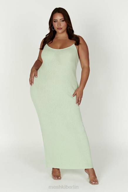 Kleidung Meshki Magnolien-Strick-Midikleid Pistaziengrün 2F8B321